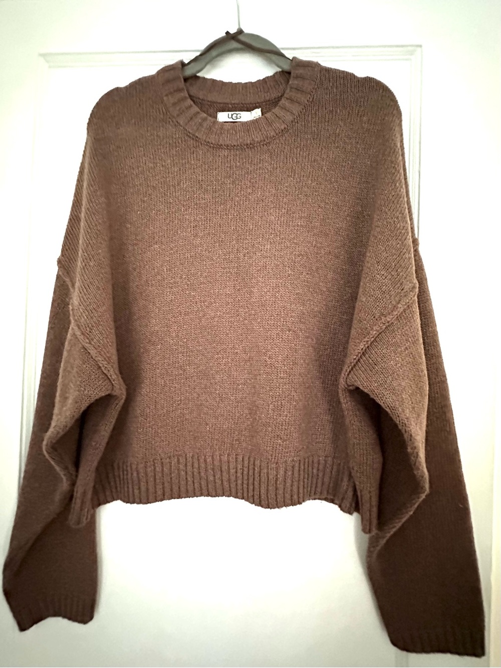 UGG Women's Cropped Crewneck Sweater in Walnut Brown